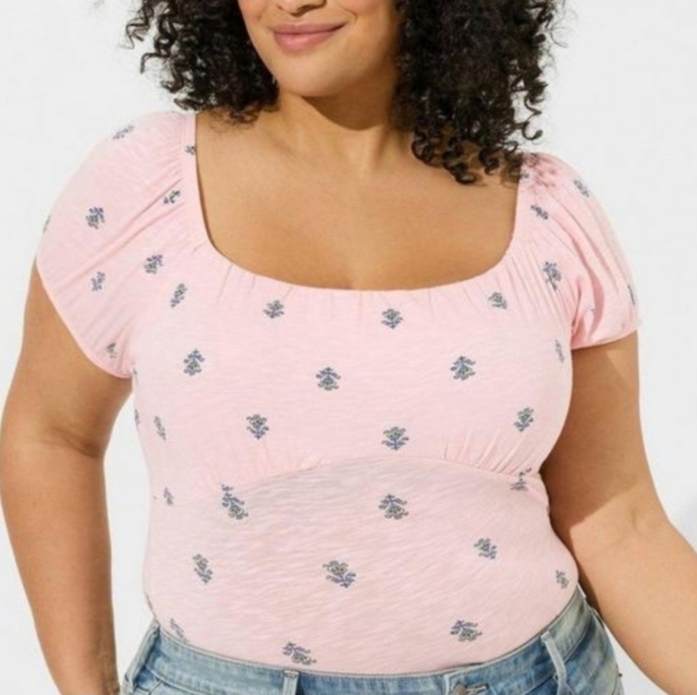 Torrid Super Soft Slub Scoop Neck Bust Fitted Top 3x.